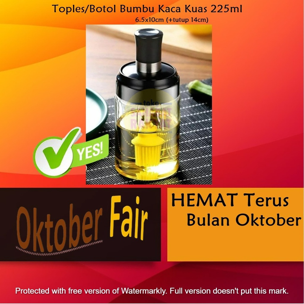 RML024O3 Toples/Botol Bumbu Kaca Kuas 225ml