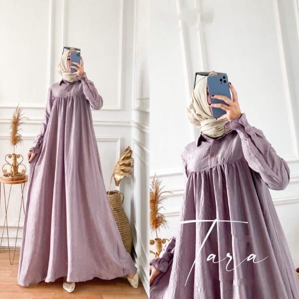 TARA DRESS GAMIS WANITA KEKINIAN BAHAN RAYON CRINKLE