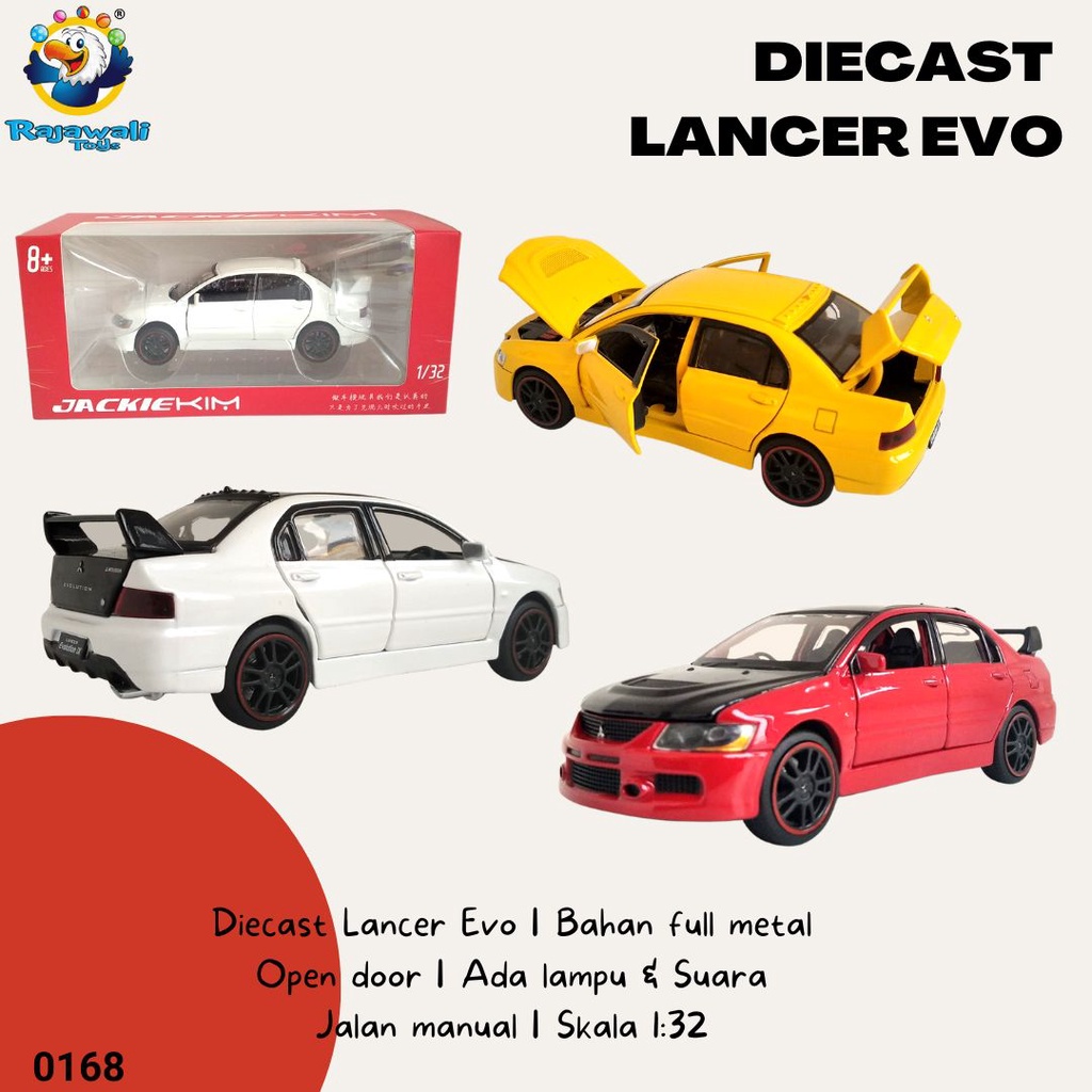 DIECAST LANCER EVO/MAINAN ANAK DIECAST MOBIL