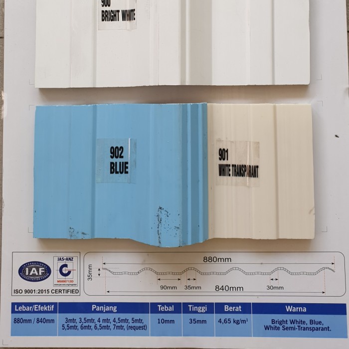 Atap uPVC SUN PANEL Double Layer Garansi 10 tahun