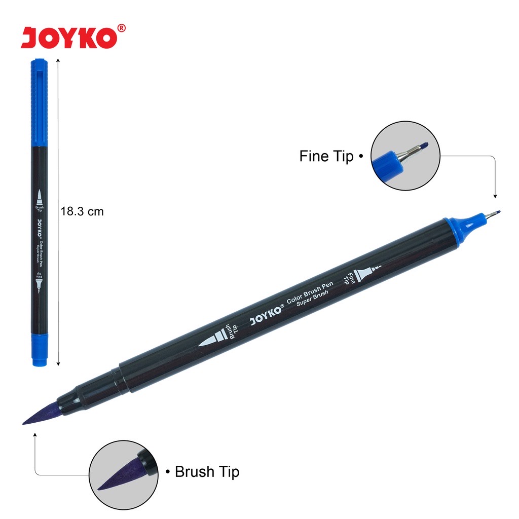 Color Brush Pen Pena Kuas Warna Joyko CLP-13 Highlighter Super Brush 12