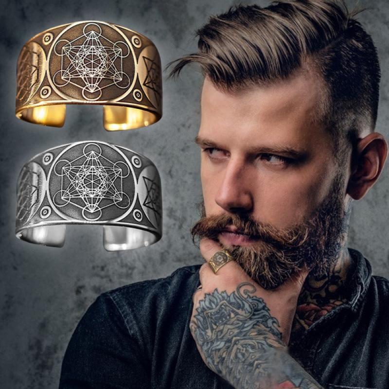 Cincin Model Terbuka Desain Bintang Gaya Retro Rock Untuk Pria