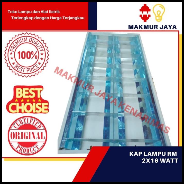Kap Rm Tl T8 + Set Led 16 Watt Philips 2X16 / Kap Lampu Rm 2X36 Watt