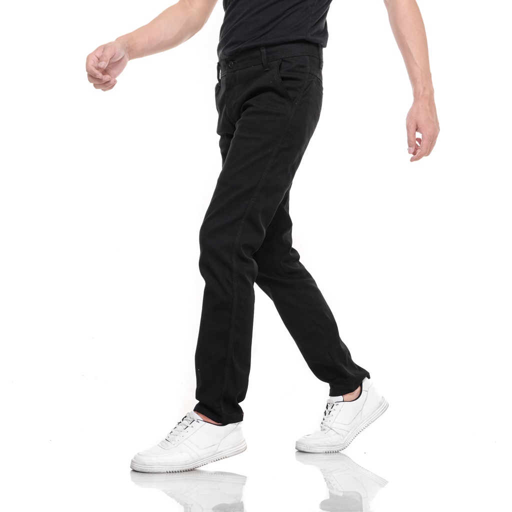 Dottore Black | Celana Panjang Chino Hitam Pria Cowok Basic Chino Pants | FORIND x Giant Flames