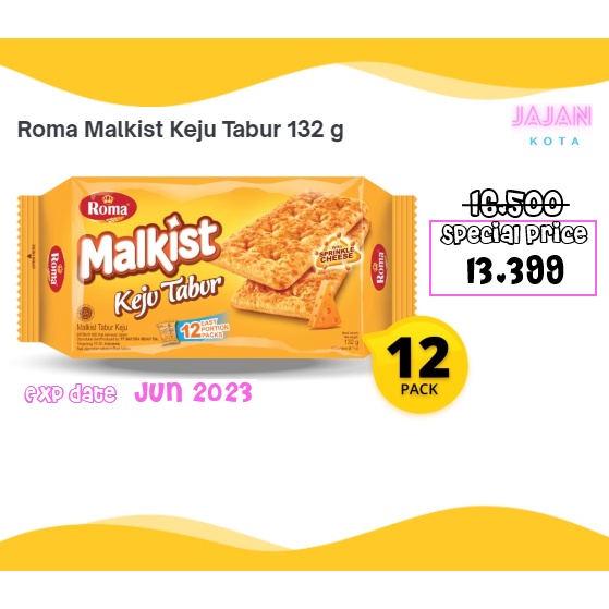 Roma Malkist Keju Tabur 132 gram