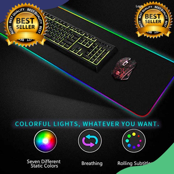 Mouse Pad RGB LED Gaming XL Besar - Gaming Mouse Pad LED RGB Glowing