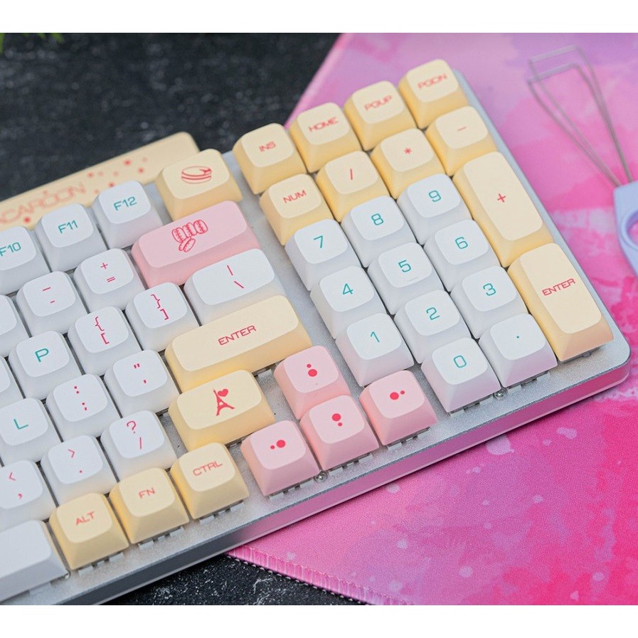 Yiqi Macaron PBT Dye-sub Keycaps 131 set XDA Profile