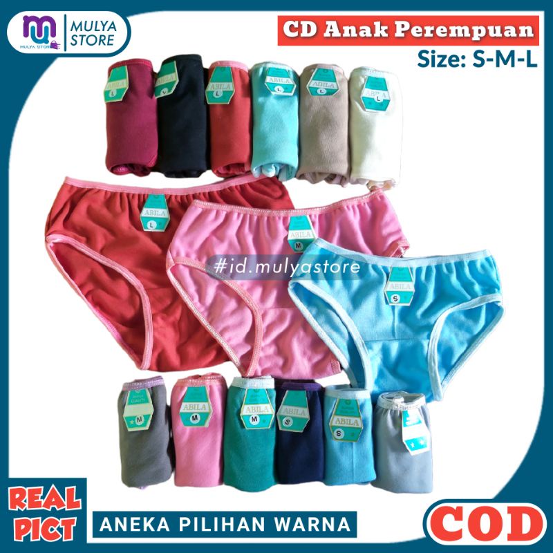 6 Pcs CD Celana Dalam Anak Perempuan TK/SD/SMP/Remaja ABILA Murah