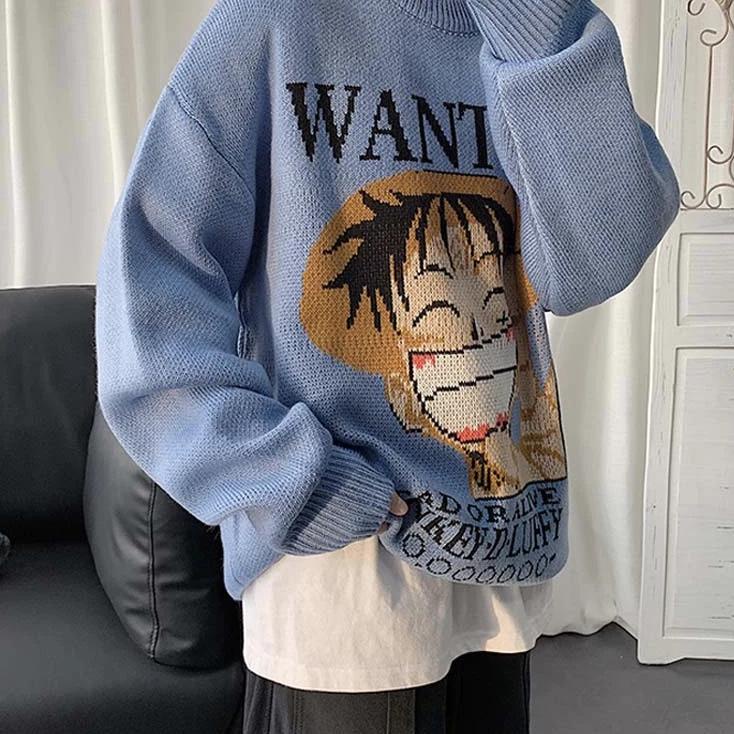 Stok Terbatas Sweater Crewneck One Piece Luffy / Jaket Hoodie Anime One Piece Serial Manga Jepang Pr