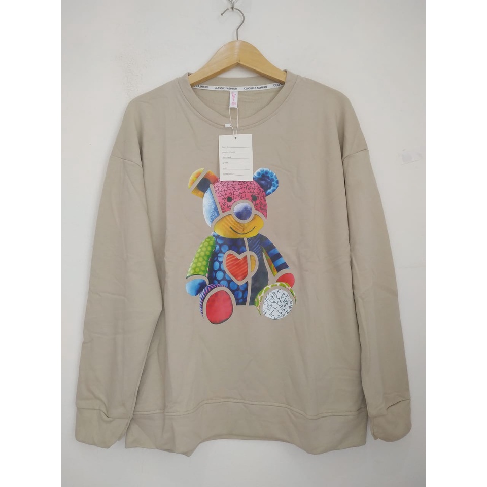 SWEATER Lengan Panjang Oversize Import Motif BEAR