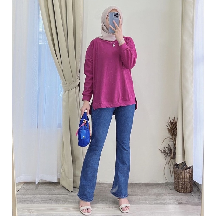 1100 atasan blouse wanita kaos knitted hanover merk clarke