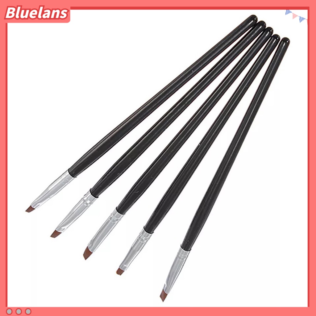 [Bayar Di Tempat]5PCS Nail Art Acrylic UV Gel Salon Pen Flat Brush Kit Dotting Tool