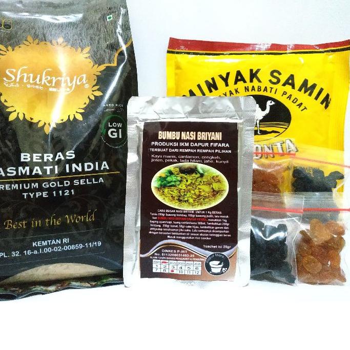 

FREE ONGKIR!Paket 1kg basmati bumbu instan minyak samin kismis kebuli briyani mandhi kabsah|RA2