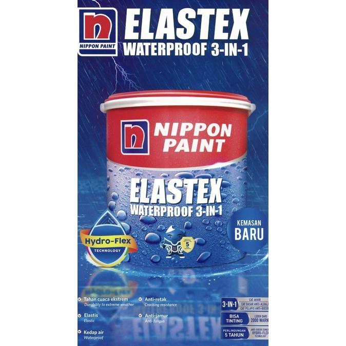 CAT TEMBOK NIPPON ELASTEX WATERPROOFING (1KG) - Tahan Air - Abu-abu