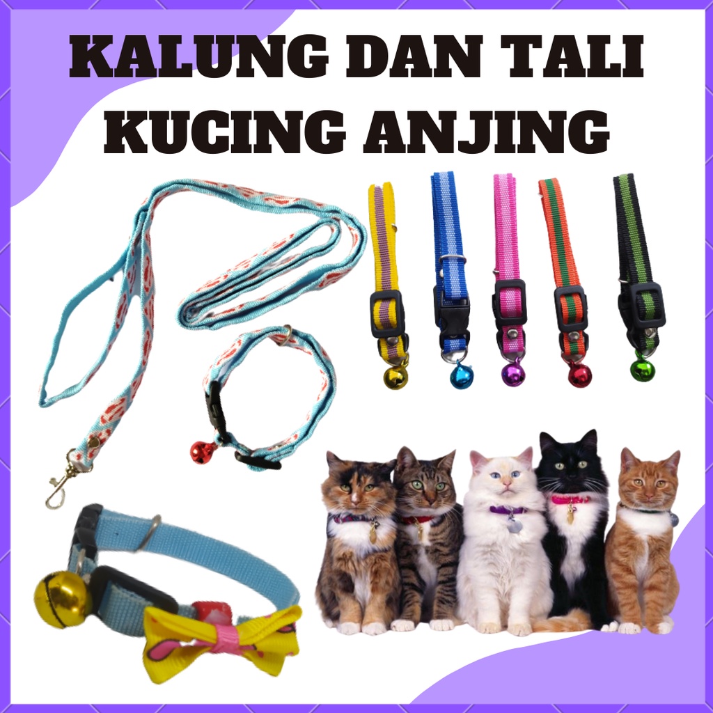 KALUNG AKSESORIS KUCING ANJING KELINCI LONCENG TALI PANJANG PITA