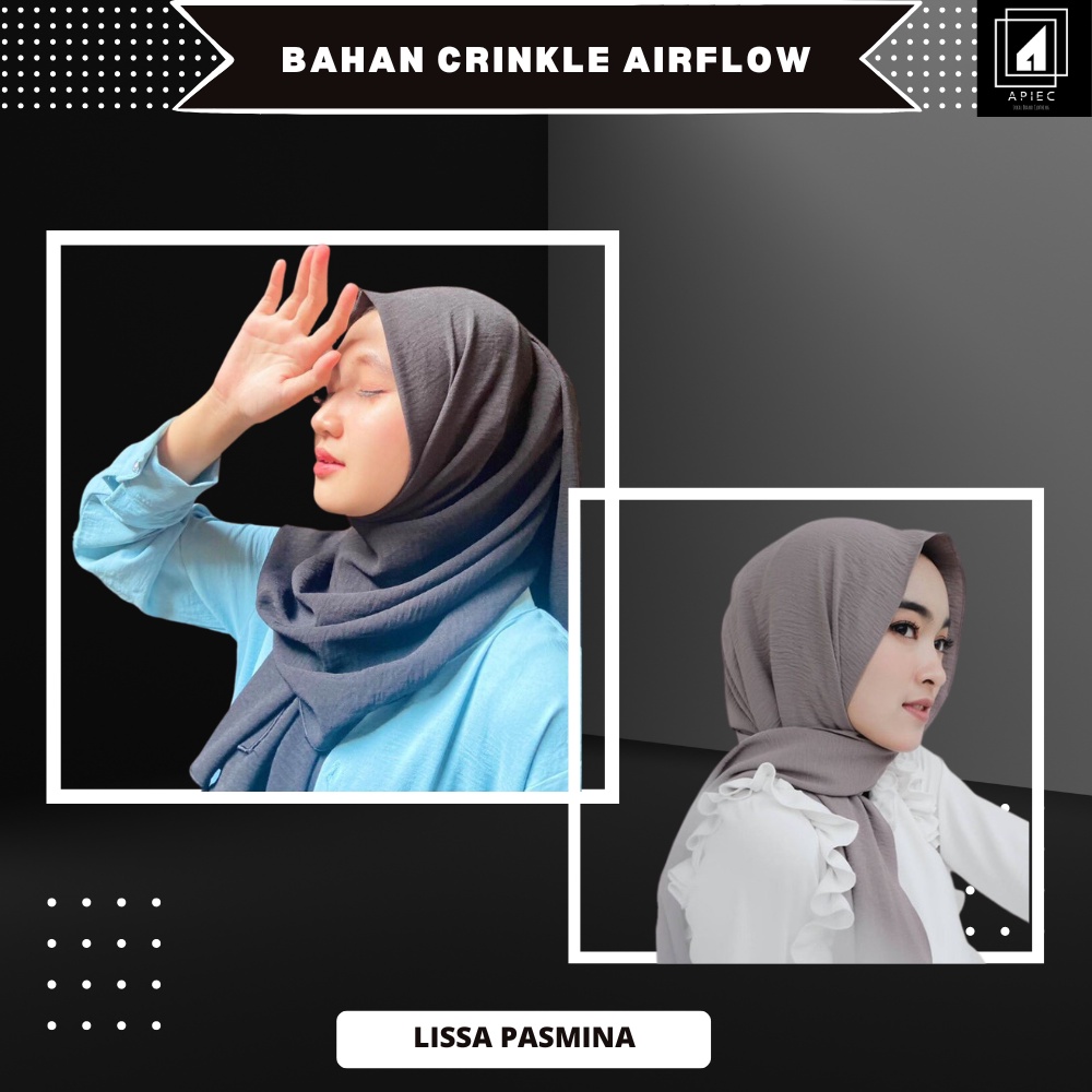 Kerudung Jilbab Pasmina Wanita Bahan Crinkle Cringkel Airflow Premium Tebal Panjang Termurah Terlari