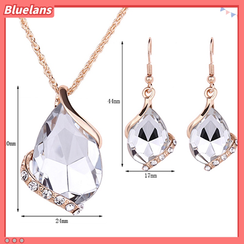 1 Set Kalung Rantai Choker Kristal Berlian Imitasi Berkilau Untuk Wanita