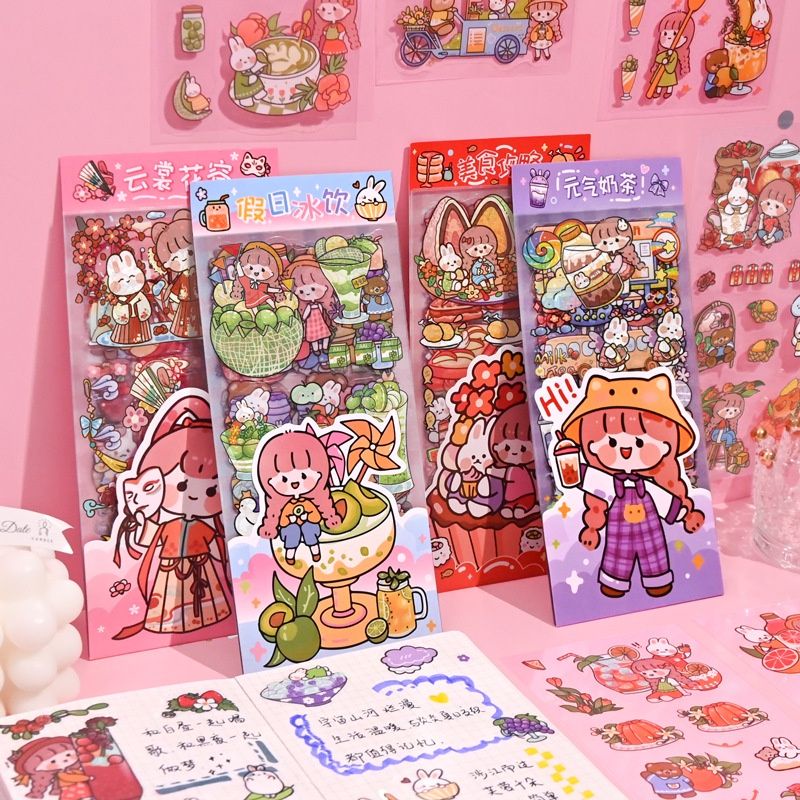 

Stiker Aesthetic bahan pet transparan / Stiker motif buah lucu & cute