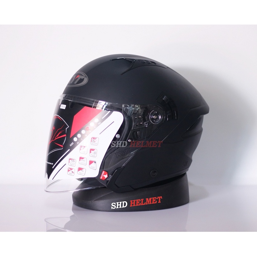 Helm KYT NFJ Solid Plain Matt Black Hitam Doff