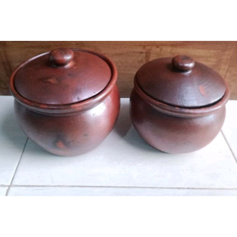 KENDIL TANAH LIAT DIAMETER 23CM KENDIL GERABAH/KENDIL BUBUR/GUDEG TRADISIONAL JAWA