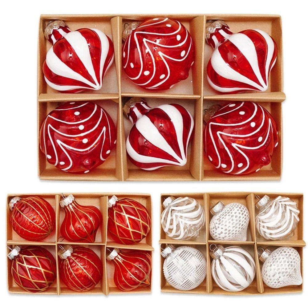 Augustina 6pcs Ornamen Bola Natal Handmade Untuk Dekorasi Pesta