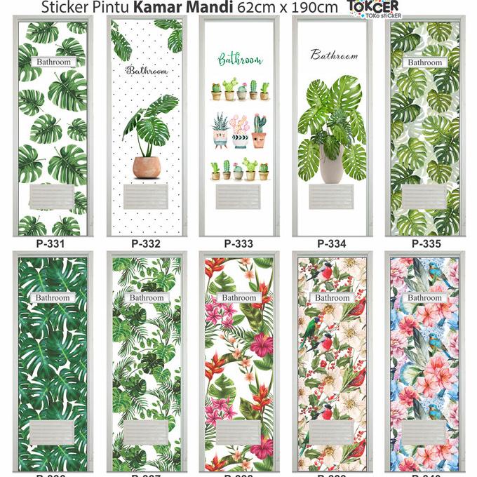 Stiker Pintu Kamar Mandi Variasi MONSTERA