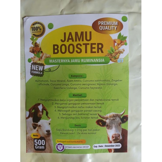 JAMU SAPI 500 gr - JAMU BOOSTER PREMIUM QUALITY 500 gr - JAMU MENINGKATKAN NAFSU MAKAN SAPI KAMBING DOMBA