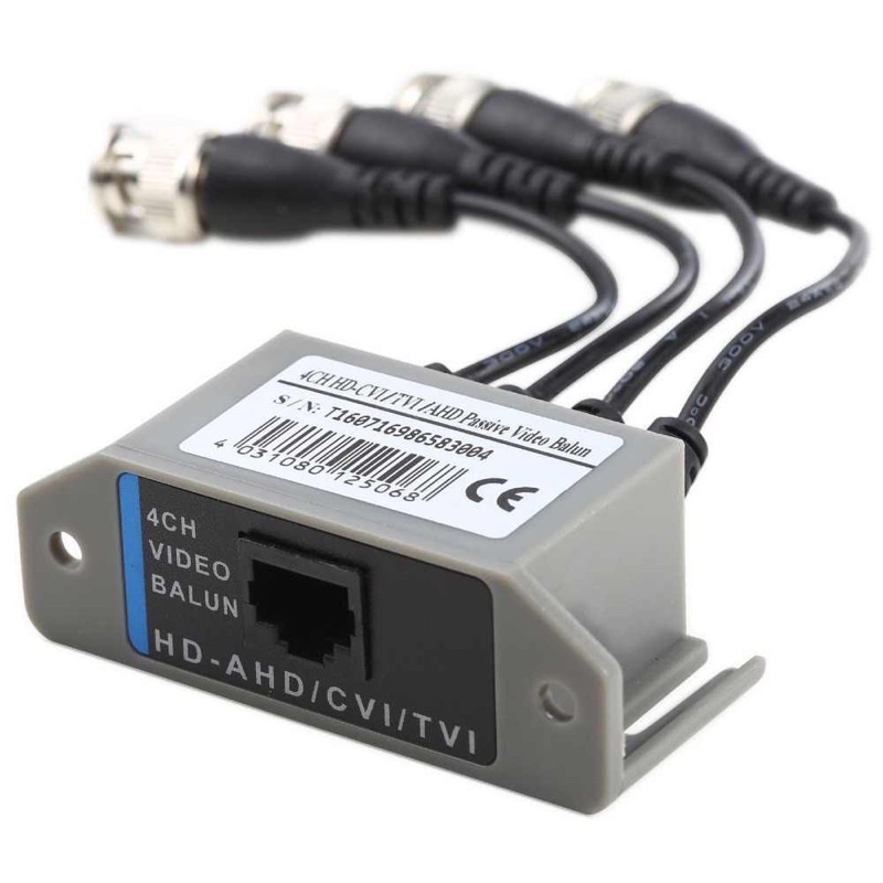 ViDEO BALUN  4CH  video balun 4 Channel jack kabel original Taiwan hybird 4 camera 4in1 TVI CVI AHD support 5mp 5 Mega pixel