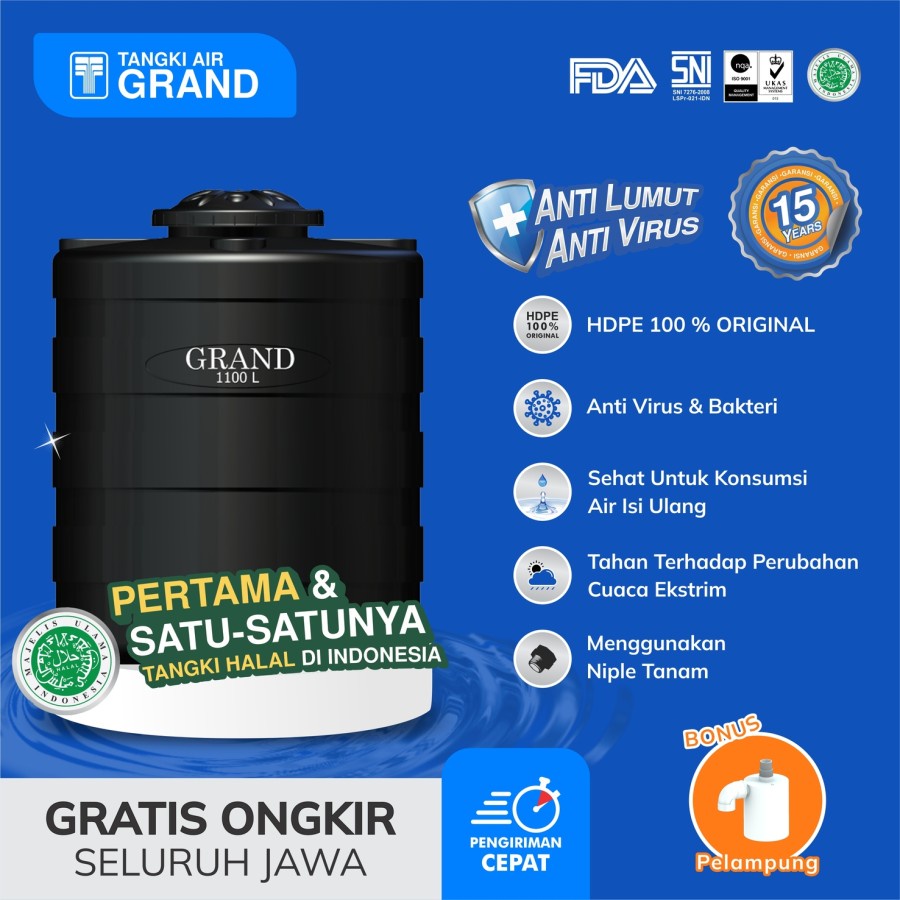 Toren Tangki Air Grand GBL 1100 Tangki Air 1100 L Tandon 100% Original