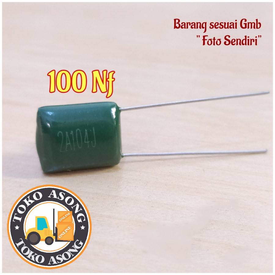 Kapasitor milar 100 nf 104 Capasitor mylar 0.1 uf Capacitor