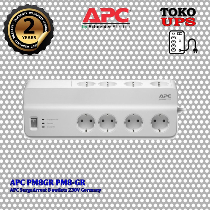 Perlengkapan Listrik Apc Surge Protector Apc Pm8-Gr Pm8Gr 8 Oultet Anti Petir