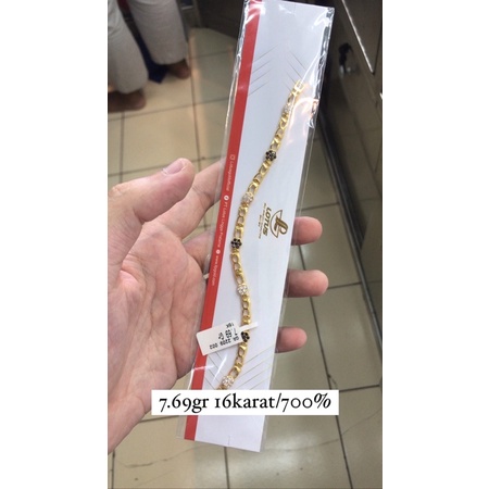 Gelang fashion kadar 700/16karat serut mata merah