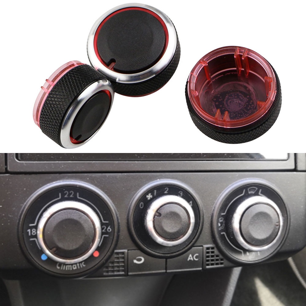 3pcs / set Tombol Knob Switch AC Mobil Untuk Volkswagen VW Polo 2014 2015 2016