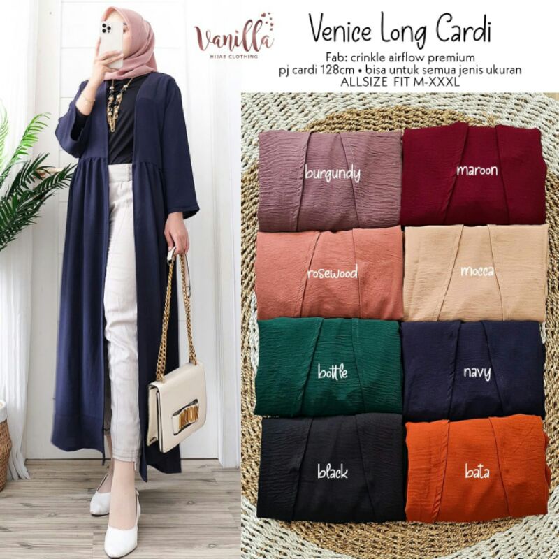 Venice Long Cardi by Vanilla Hijab Clothing