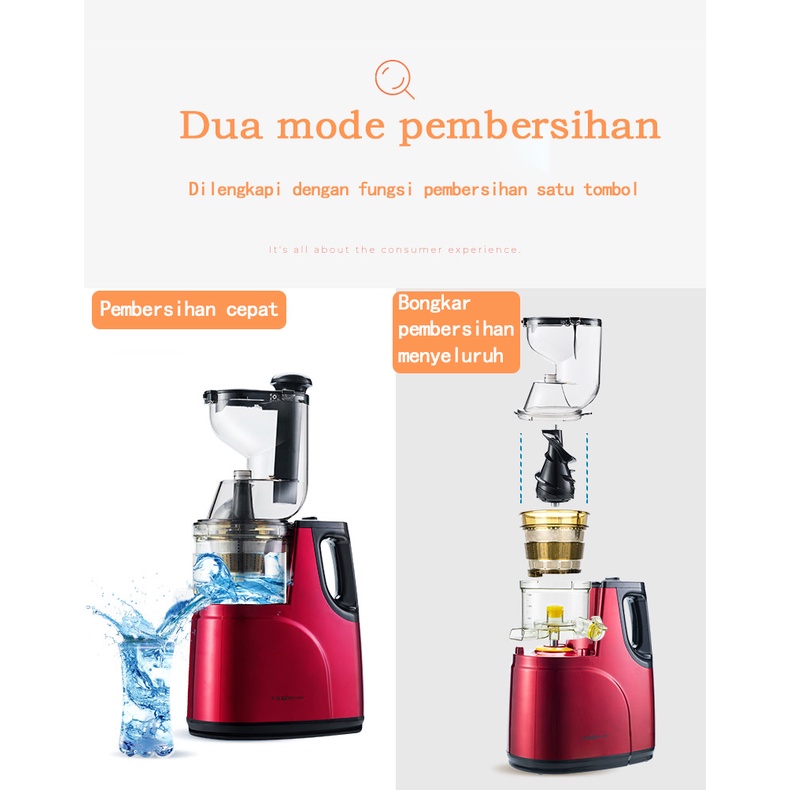 Slow Juicer Portable 99% fresh Diameter besar 750ML juicer portable jus Multifungsi-1 tahun jaminan