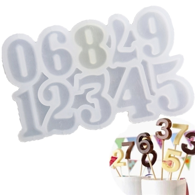 Cetakan Permen Lolipop / Cokelat Bentuk Digital Bahan Silikon Transparan Untuk Dekorasi Kue Ulang Tahun