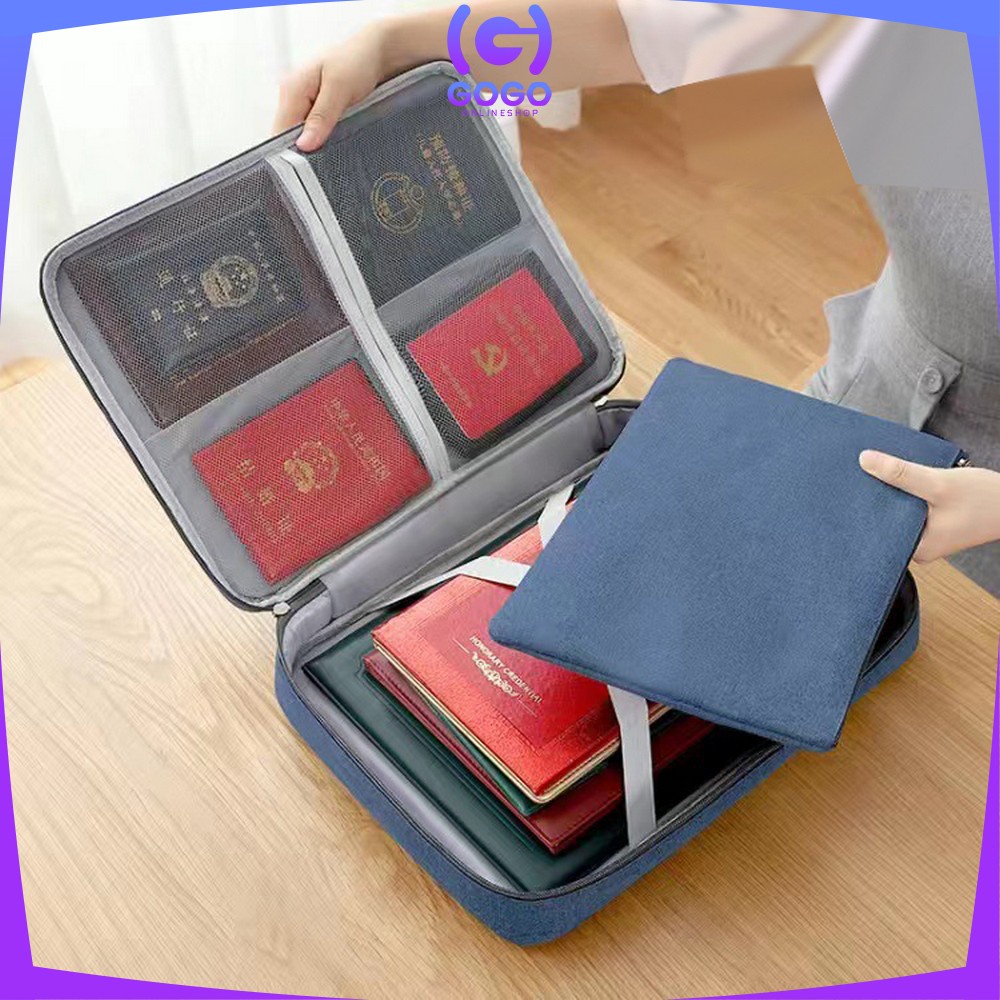 GOGO-C515 C516 Tas Dokumen Multifungsi / Tempat Penyimpanan Sertifikat File Dokumen Penting / Storage bag Travel Portable