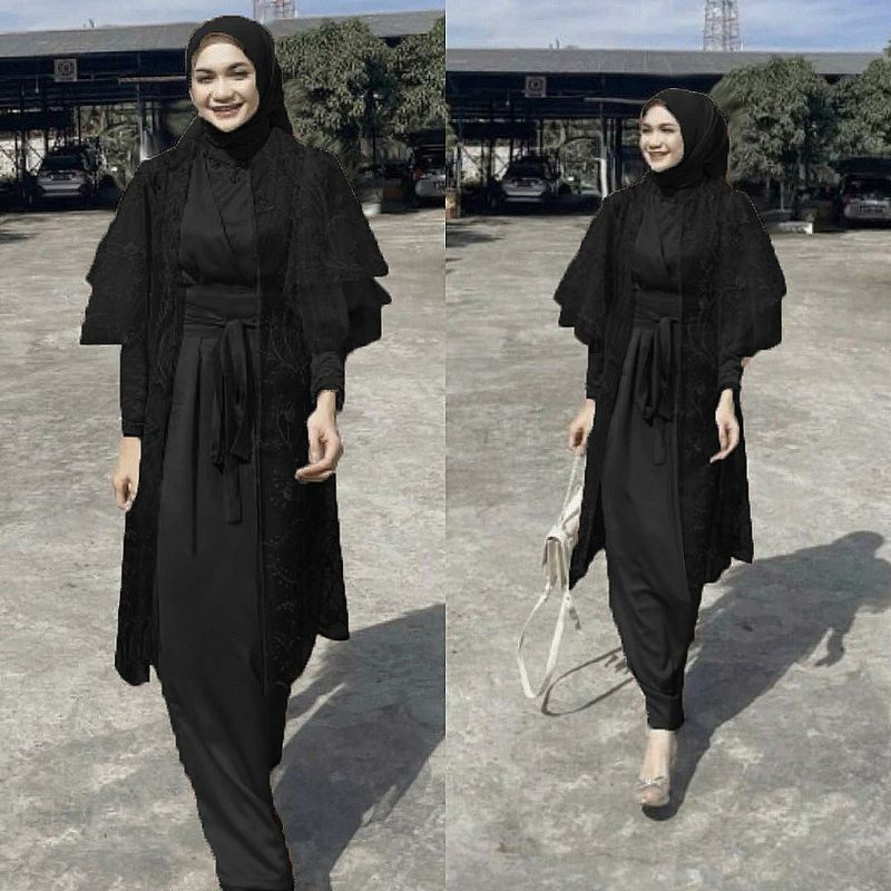 [TERMURAH ] Ready Stok -TERBARU- Lucianna Brukat Tille Dress Busui / Set Gamis Lucia