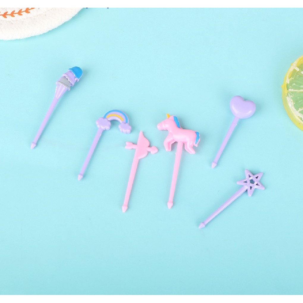 [DEASHOP] GARPU BUAH MODEL UNICORN / DESSERT FORK EYE / GARPU ANAK / HIASAN BEKAL MAKAN ANAK / TUSUKAN BENTO BUAH / CHILDREN FRUIT FORK DECORATION DESSERT TOOTHPICKS