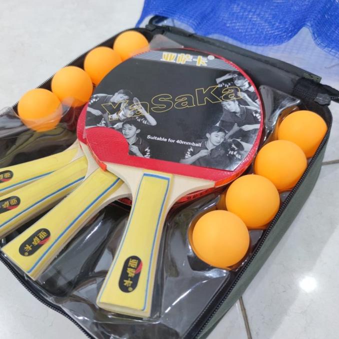 Bet Tenis Meja Yasaka - Bat Pingpong Yasaka Set Bola Net Tiang Bed