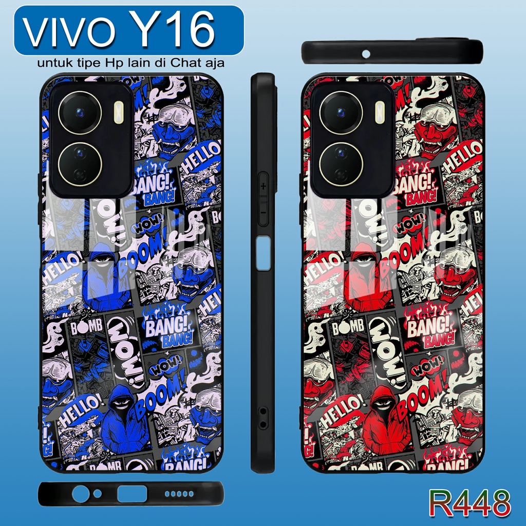 R448 Case Kilau Vivo Y16 Softcase Vivo Y16 Case Kaca Acrylic Vivo Y16 Kesing Hp Vivo Y16 Pelindung H