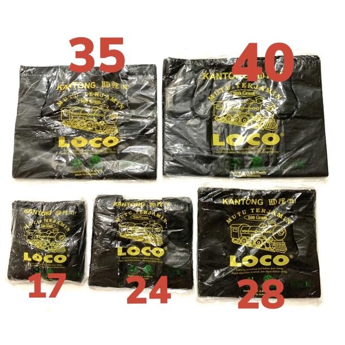

Kantong Plastik Kresek LOCO HITAM TEBAL HD uk 17 / 24 / 28 / 35 / 40