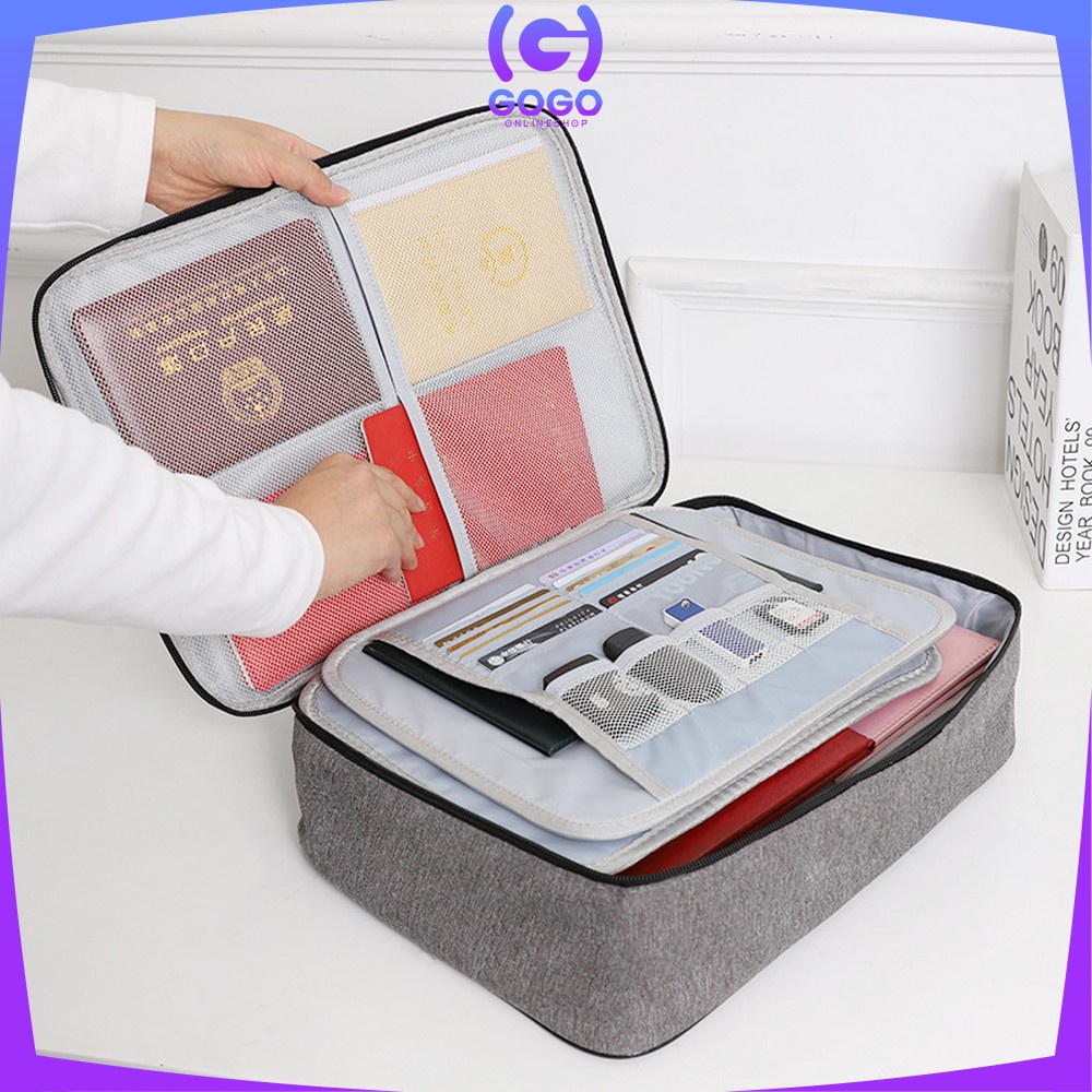 GOGO-C515 C516 Tas Dokumen Multifungsi / Tempat Penyimpanan Sertifikat File Dokumen Penting / Storage bag Travel Portable