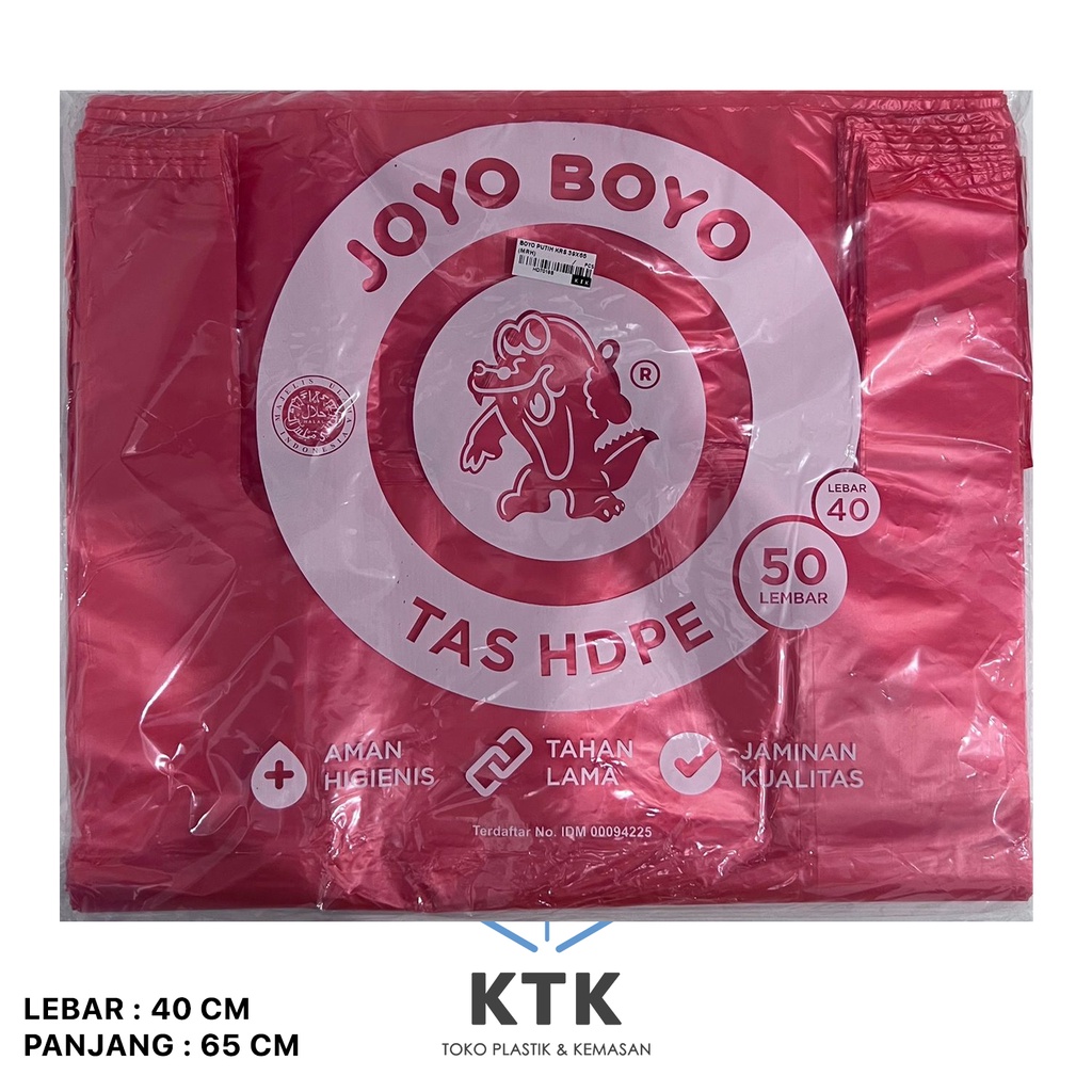 Kantong Kresek Merah Boyo Putih 39x65 /Tas Plastik Ukuran 35 HD Jumbo
