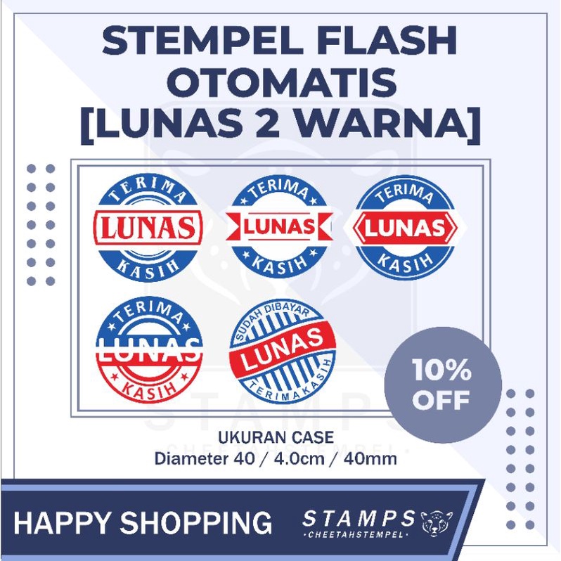 

STEMPEL LUNAS 2 WARNA, STEMPEL OTOMATIS, STEMPEL FLASH, BULAT D40