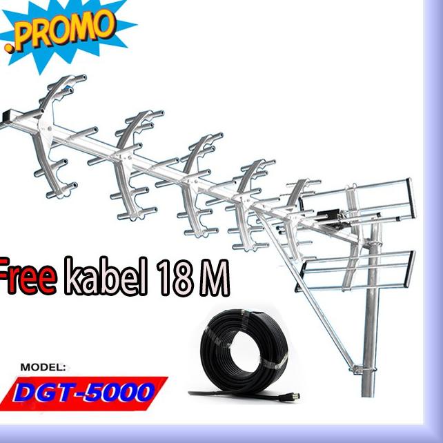 Star Seller,, Antena TV Digital / Analog Plus Kabel 18 m PF Digital 5000 Outdor Antena Luar Terbaik