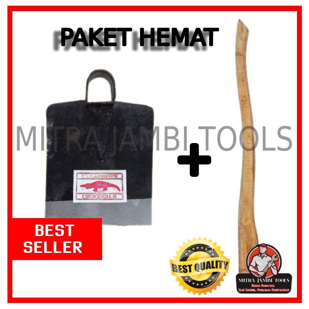 PAKET HEMAT CANGKUL BUAYA DAN GAGANG KAYU PACUL