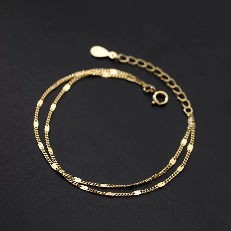 Gelang Titanium 2 Layer Gold Trending Vintage Korea Fashion Style