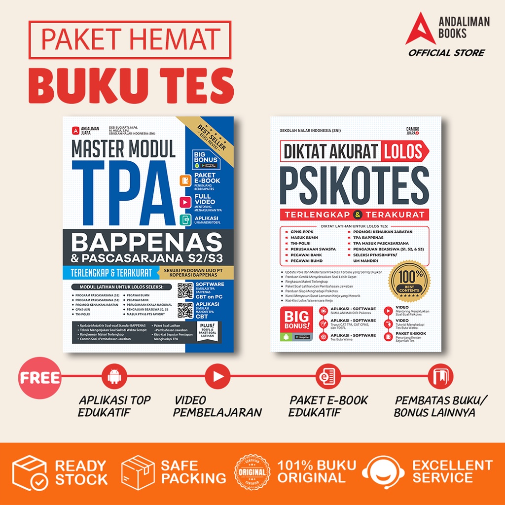 

Buku Tes Bundling - Paket Hemat Tes 6 - TPA, PSIKOTES