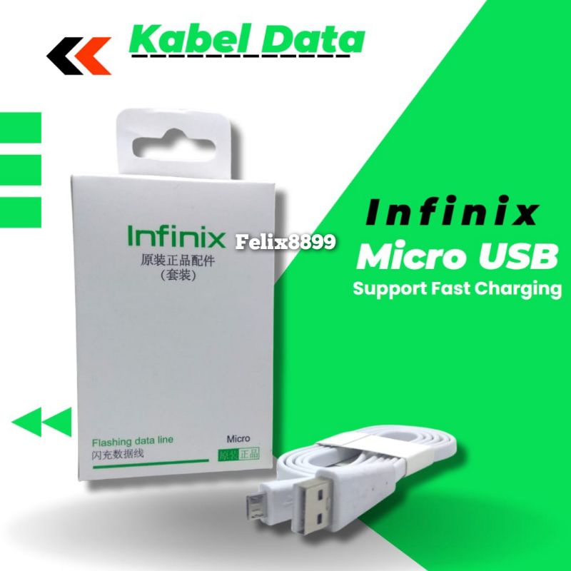 Kabel Data Charger Infinix S4 S5 S5 Lite Zero 3 X552 Original Micro USB Fast Charging